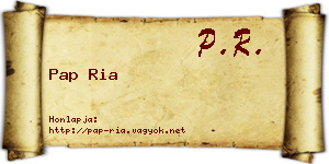 Pap Ria névjegykártya